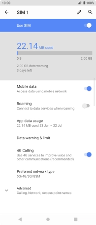 Press App data usage.