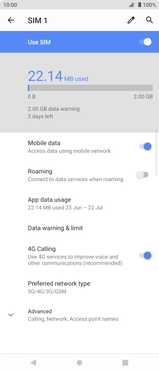 Press App data usage.