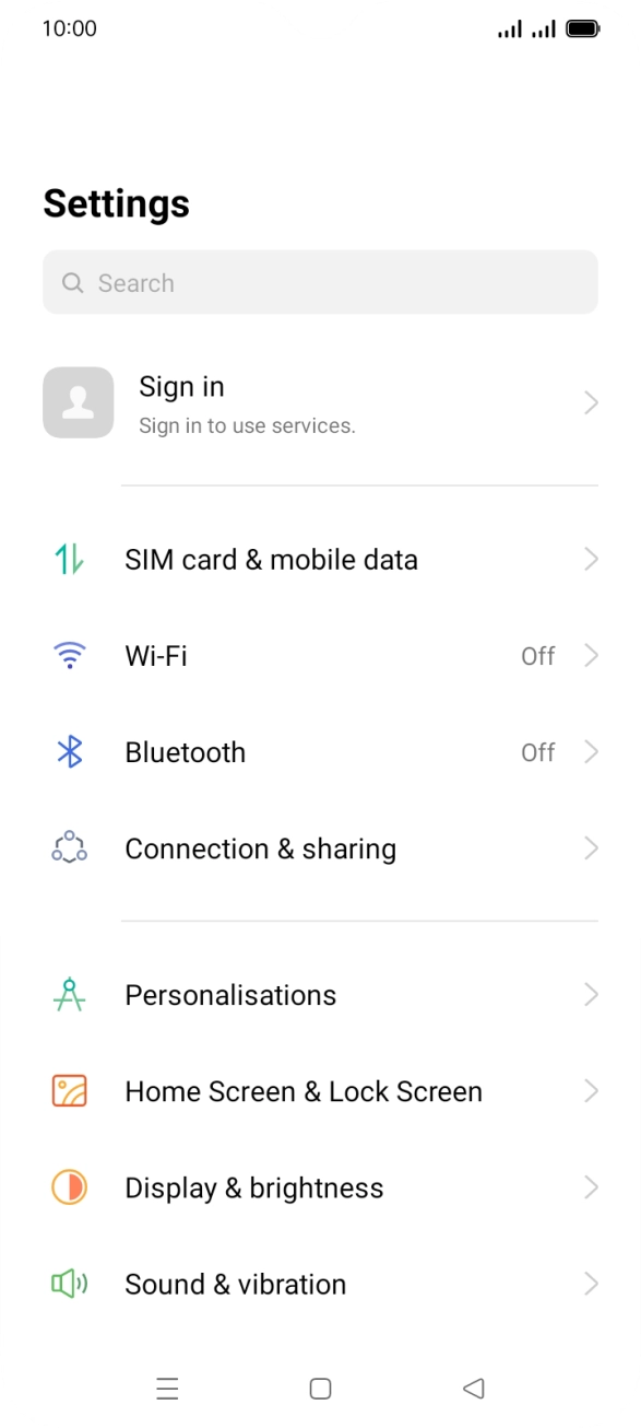 Press SIM card & mobile data. Press SIM card & mobile data.