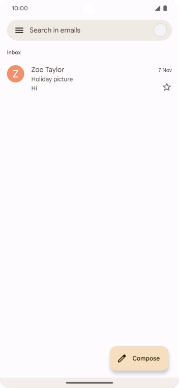 Press the email account icon. Press the email account icon.