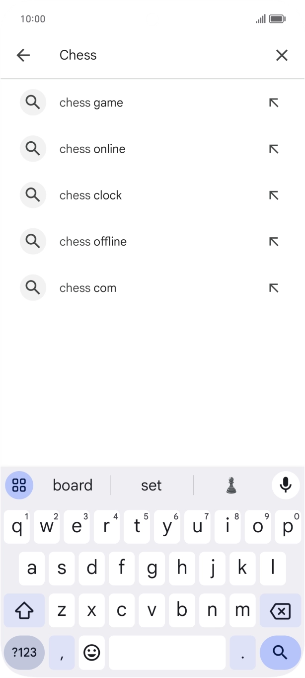 Key in the name or subject of the required app and press the search icon.