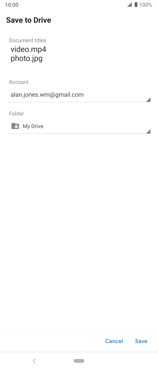 Press the field below 'Folder' and go to the required folder.