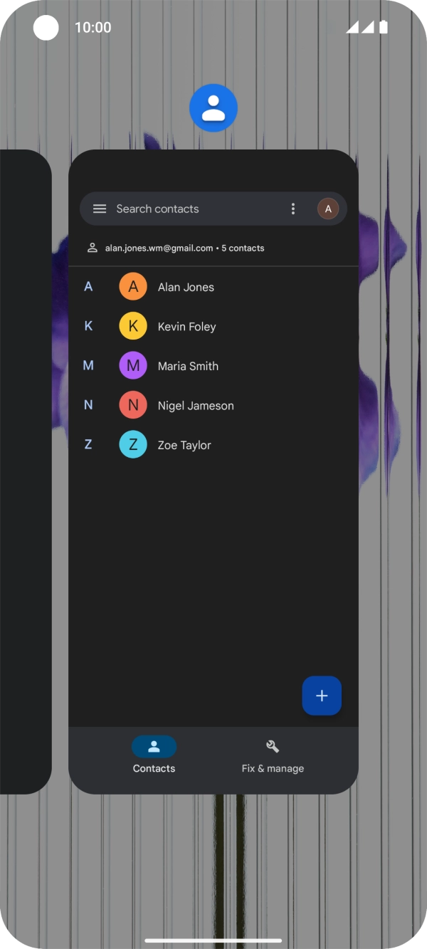 To end one running application, slide your finger upwards on the required application.