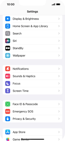 Press Face ID & Passcode.