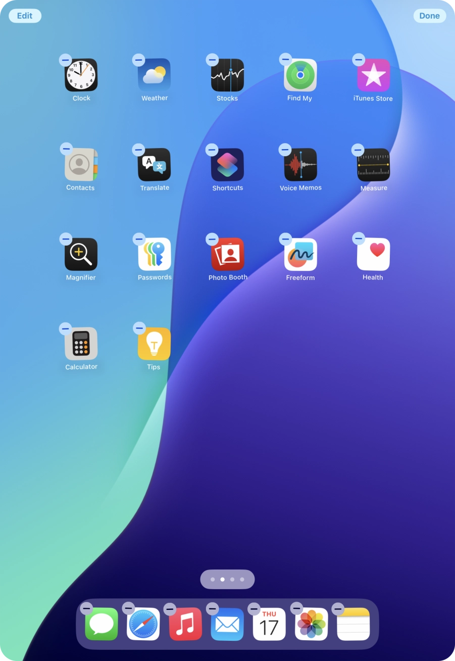 Press the home screen page icon. Press the home screen page icon.