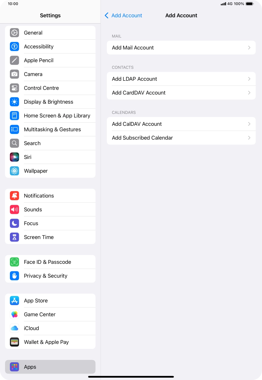 Press Add Mail Account. Press Add Mail Account.