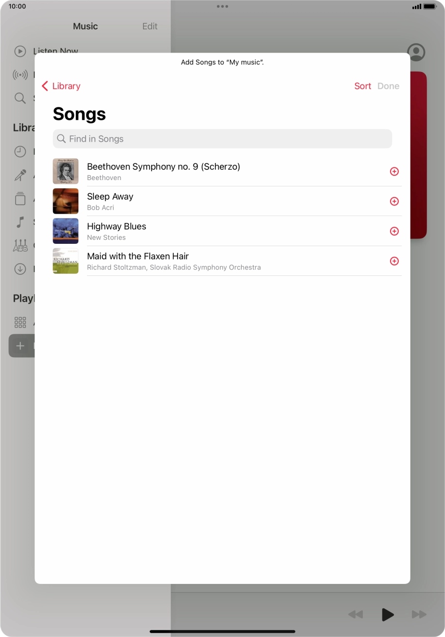 Go to the required category and press the required audio file.