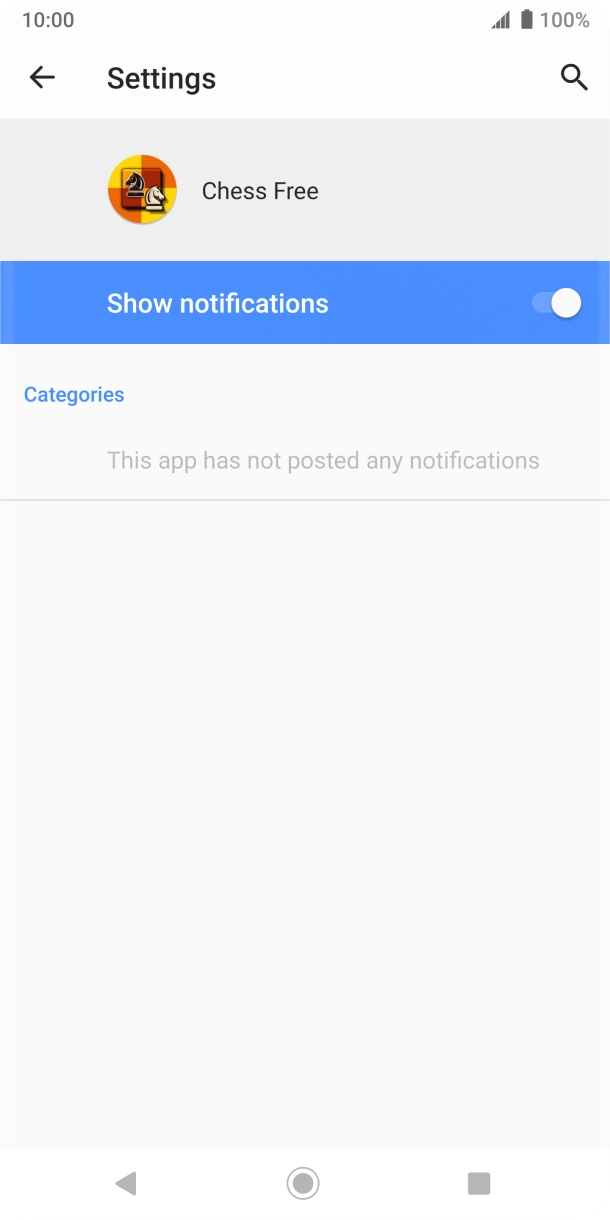 Press the indicator next to 'Show notifications' to turn the function on or off.