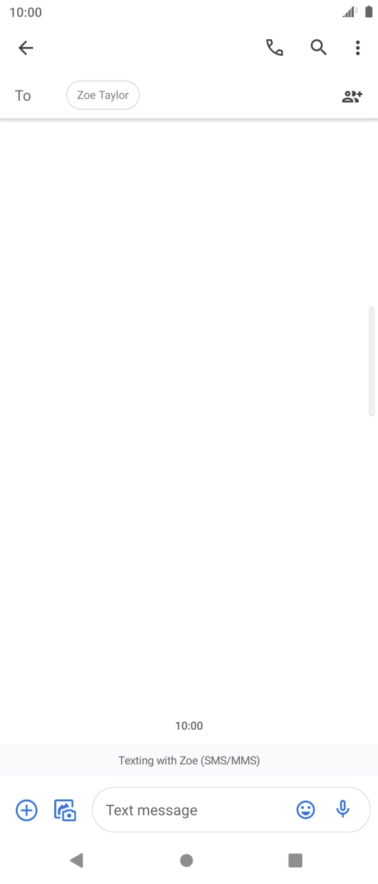 Press the text input field and write the text for your text message. Press the text input field and write the text for your text message.