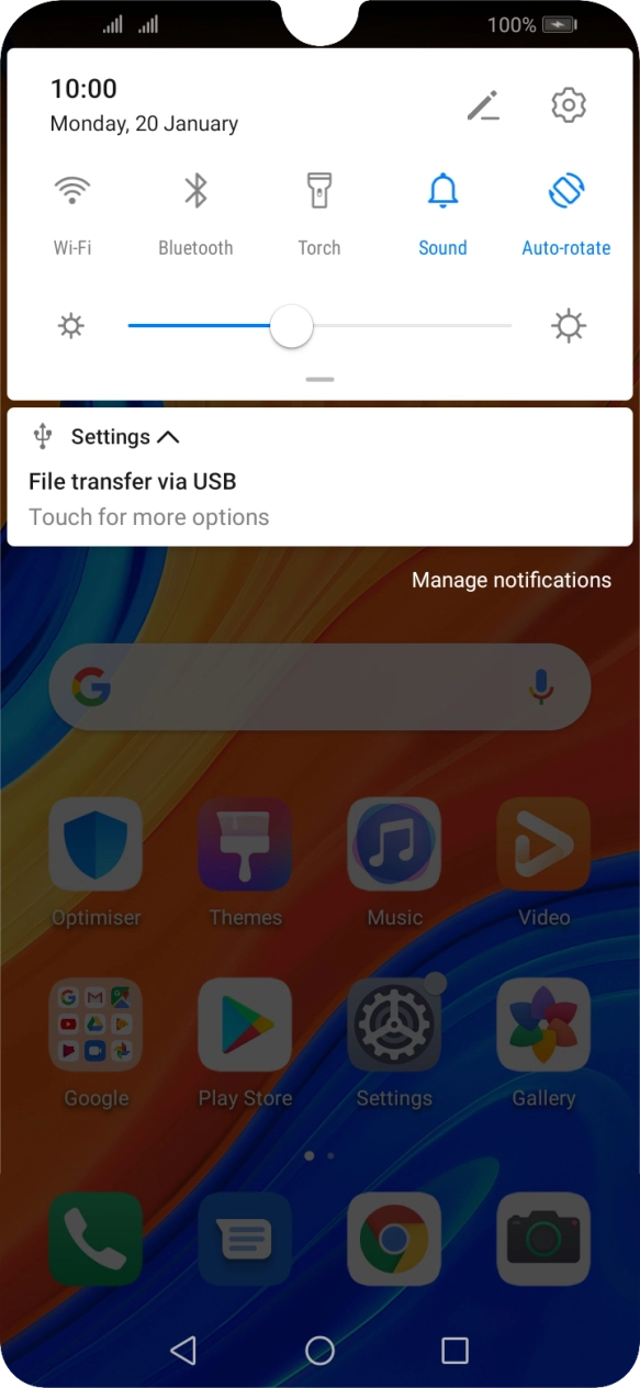 Press Touch for more options.