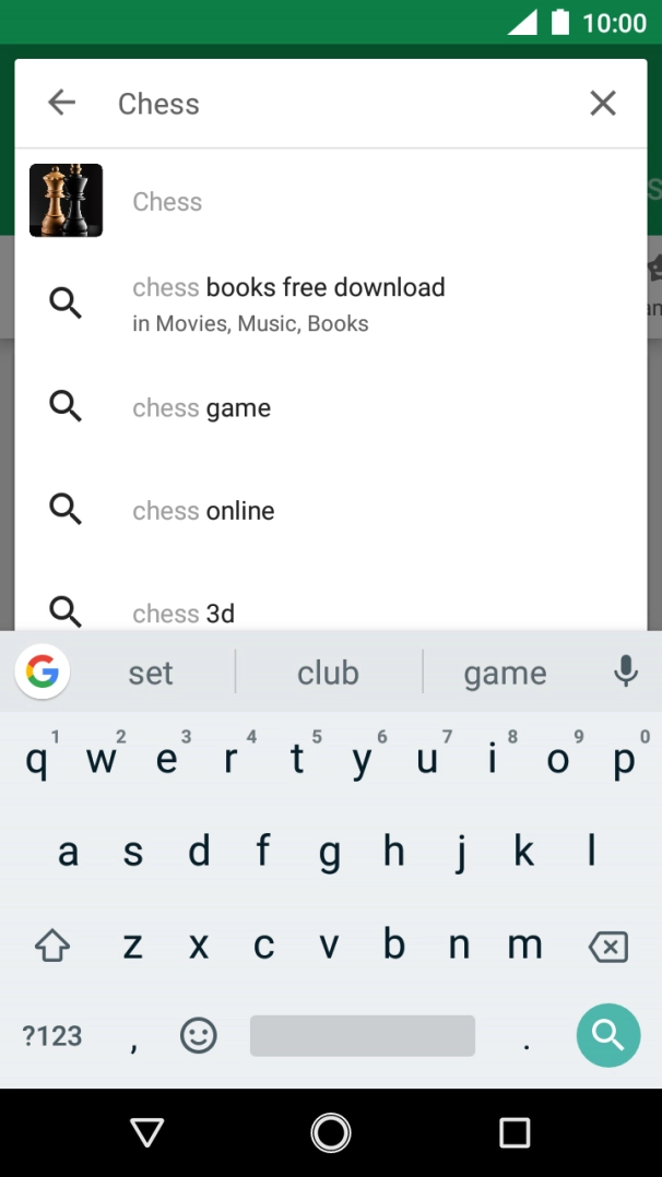 Key in the name or subject of the required app and press the search icon.