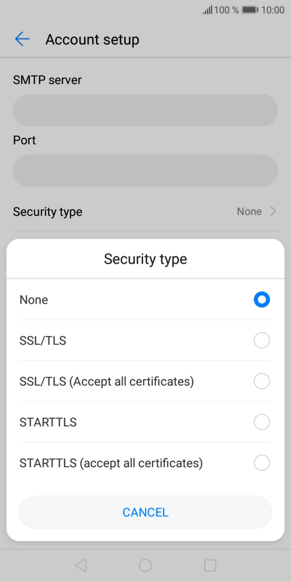 Press None to turn off the function.