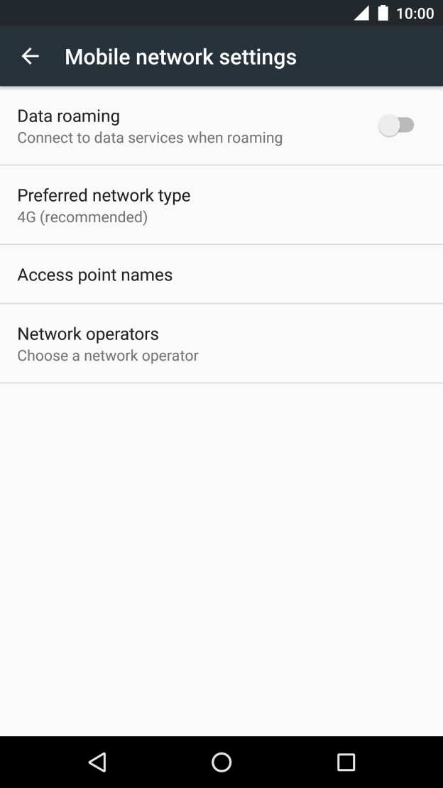 Press Preferred network type.