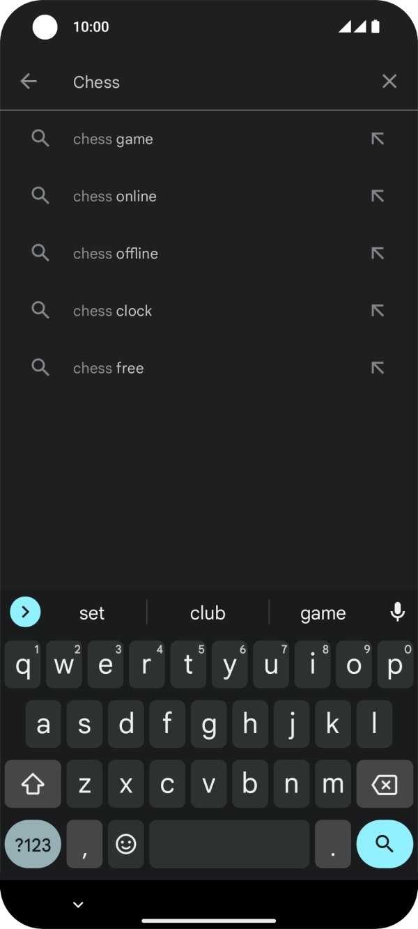 Key in the name or subject of the required app and press the search icon.