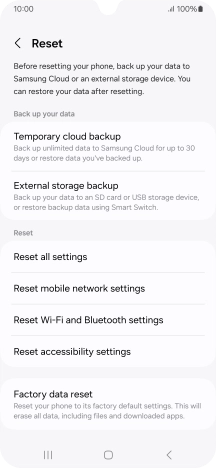 Press Reset mobile network settings.