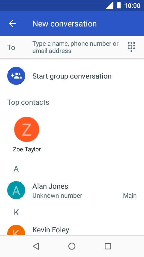 Press the field next to 'To' and key in the first letters of the recipient's name. Press the field next to 'To' and key in the first letters of the recipient's name.