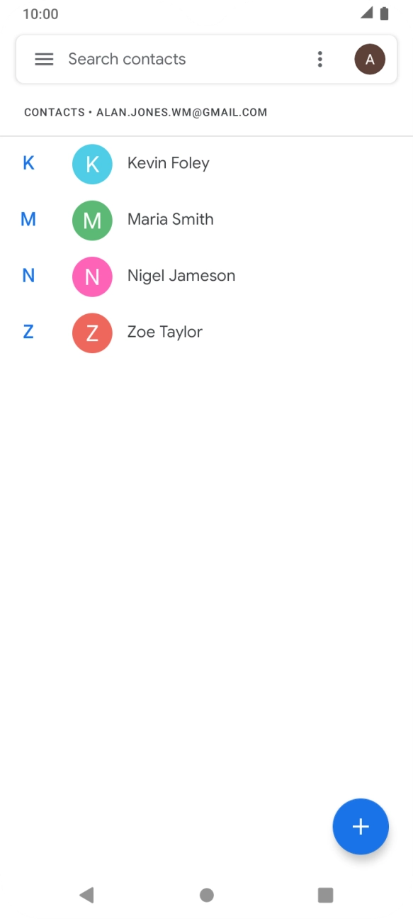 Press the required contact.