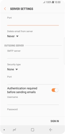 Press the drop down list below 'Delete email from server'.