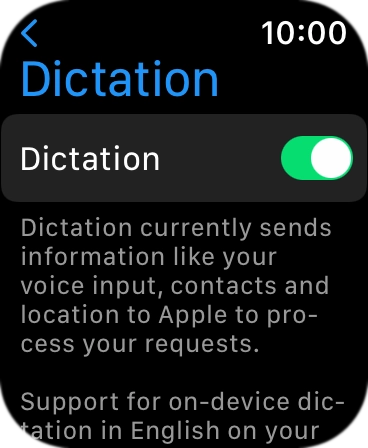 Press the indicator next to 'Dictation' to turn off the function.