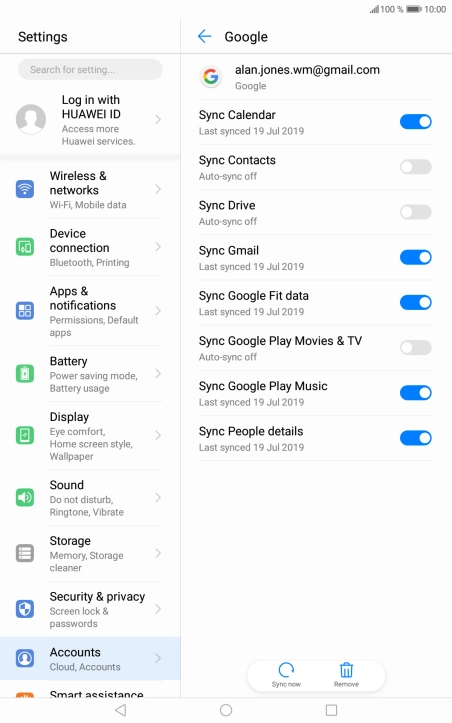 Press the indicator next to 'Sync Contacts' to turn on the function.