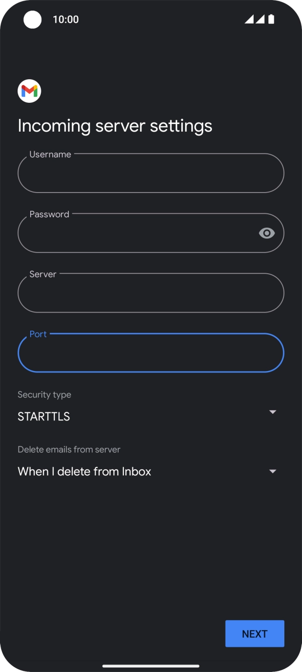 Press the drop down list below 'Security type'. Press the drop down list below 'Security type'.