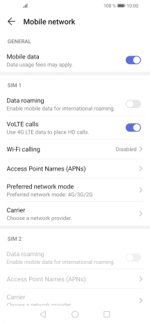 Press Preferred network mode.