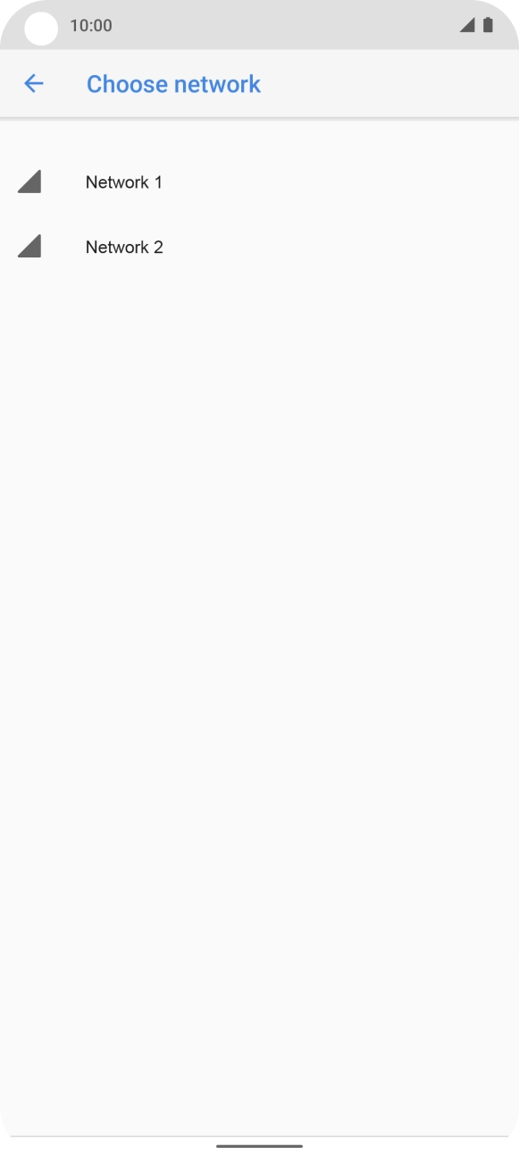 Press the required network. Press the required network.