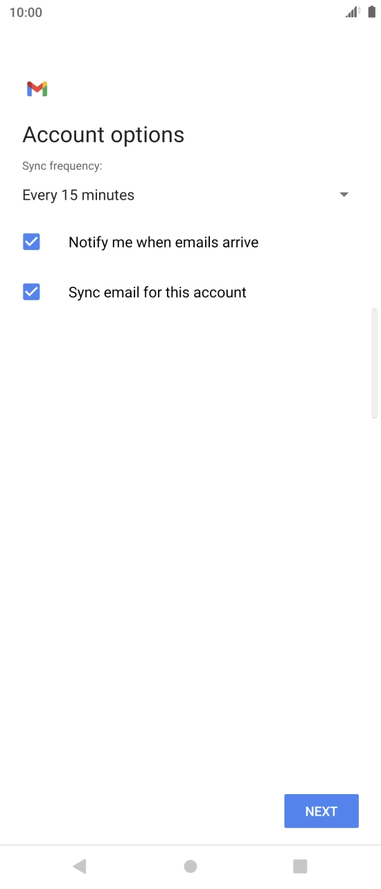 Press the drop down list below 'Sync frequency:'. Press the drop down list below 'Sync frequency:'.
