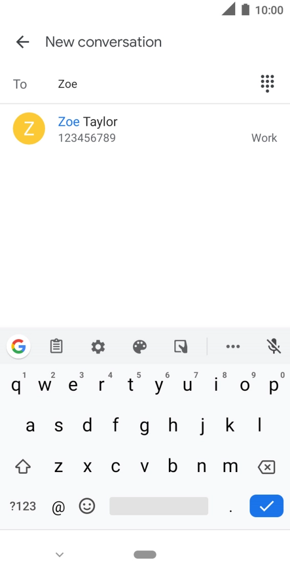 Press the required contact.