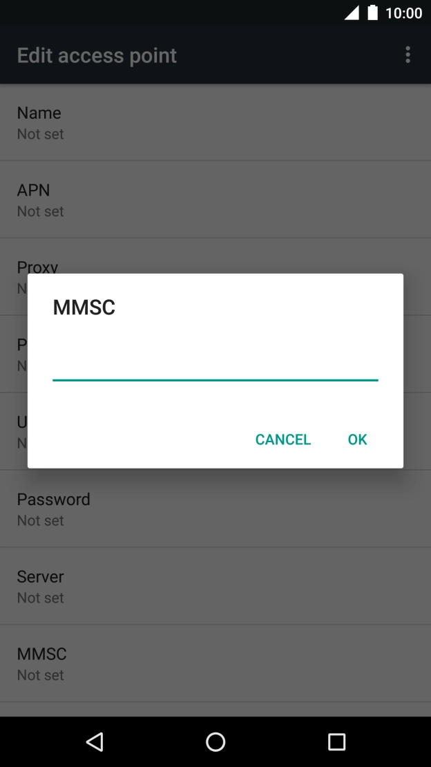 Key in http://mmsc.mms.o2.co.uk:8002 and press OK.