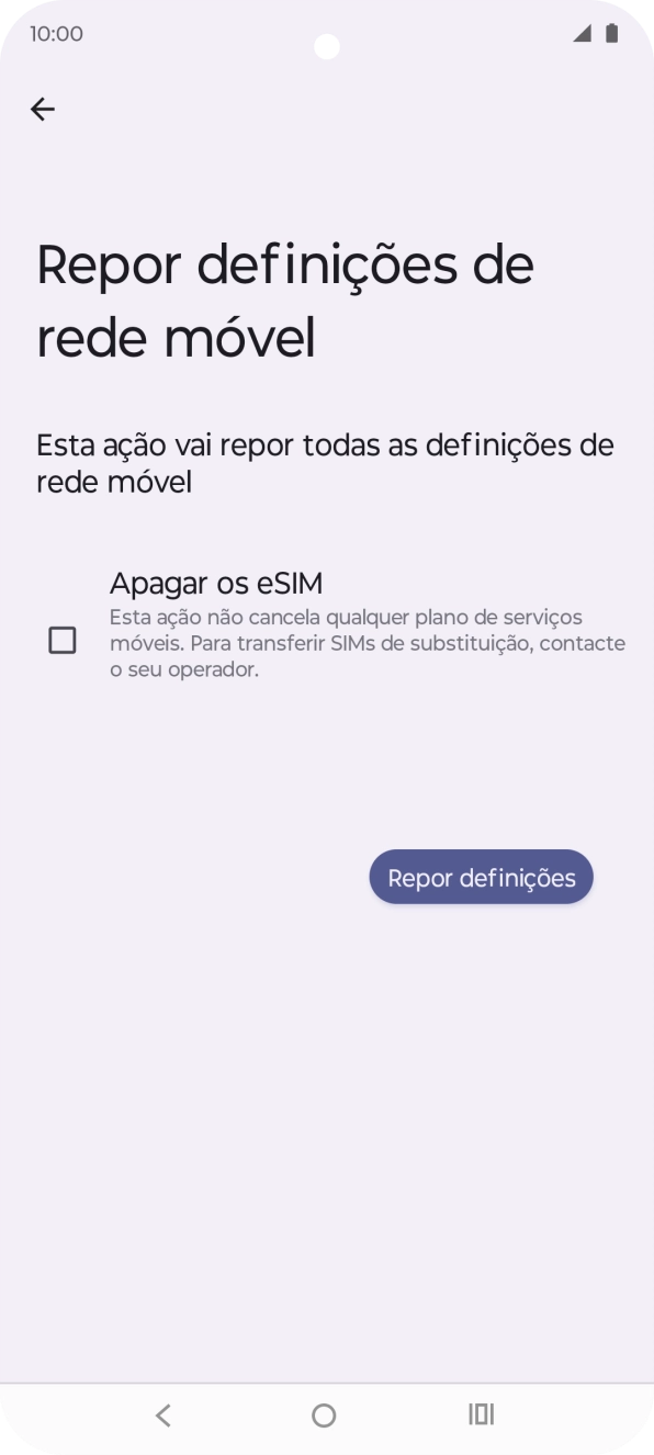 Prima Repor definições.