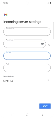 Press the field below 'Port' and key in 993.