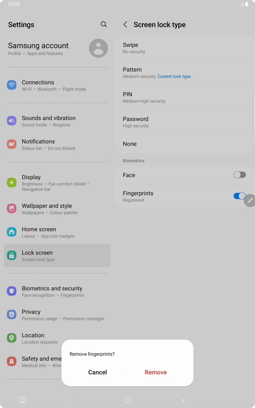 Press Remove. Press Remove.
