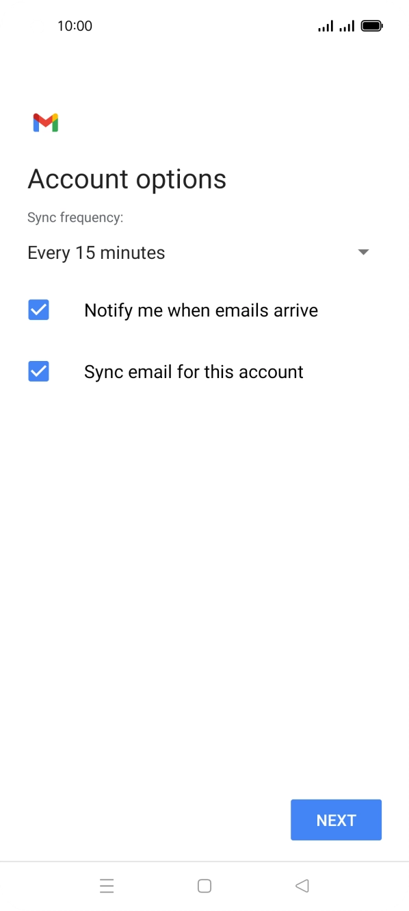 Press the drop down list below 'Sync frequency:'. Press the drop down list below 'Sync frequency:'.