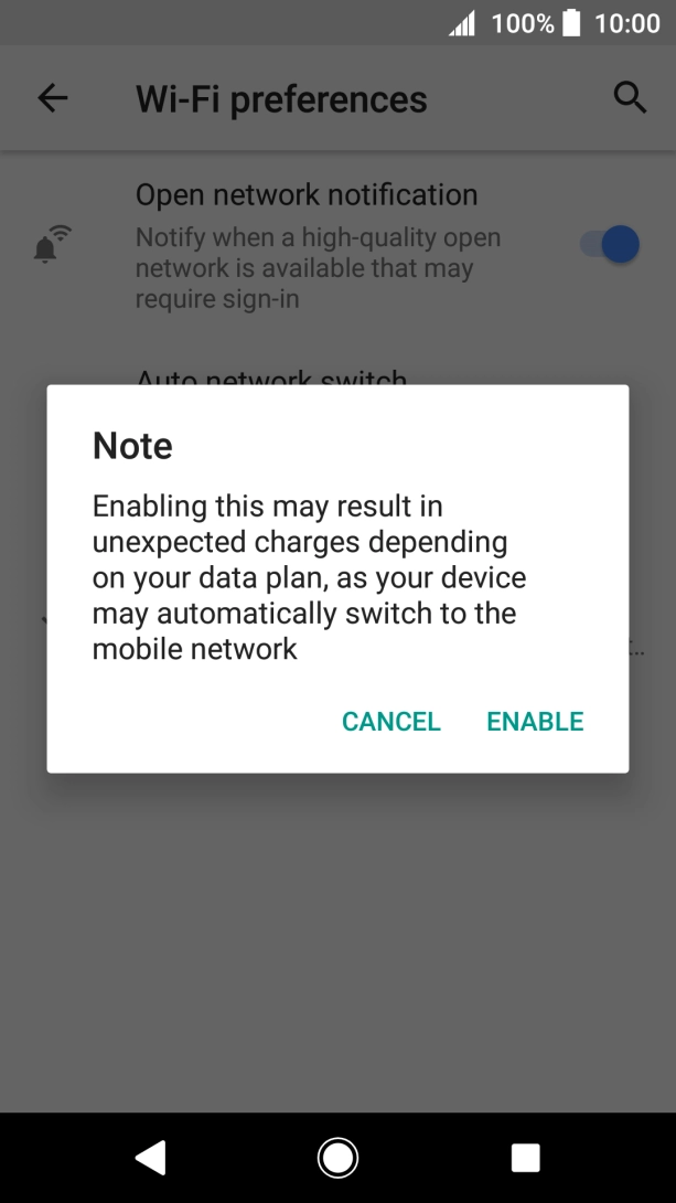 If you turn on the function, press ENABLE.