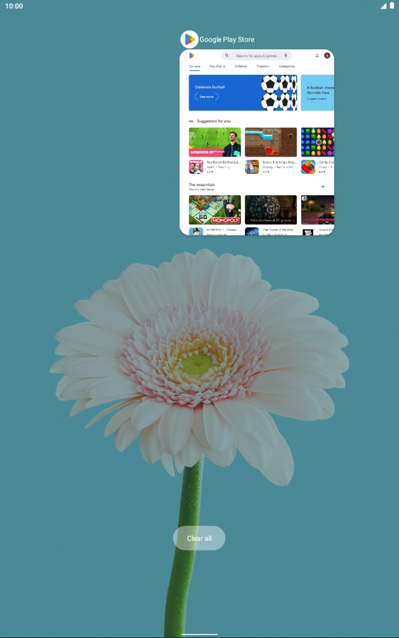 To end one running application, slide your finger upwards on the required application.