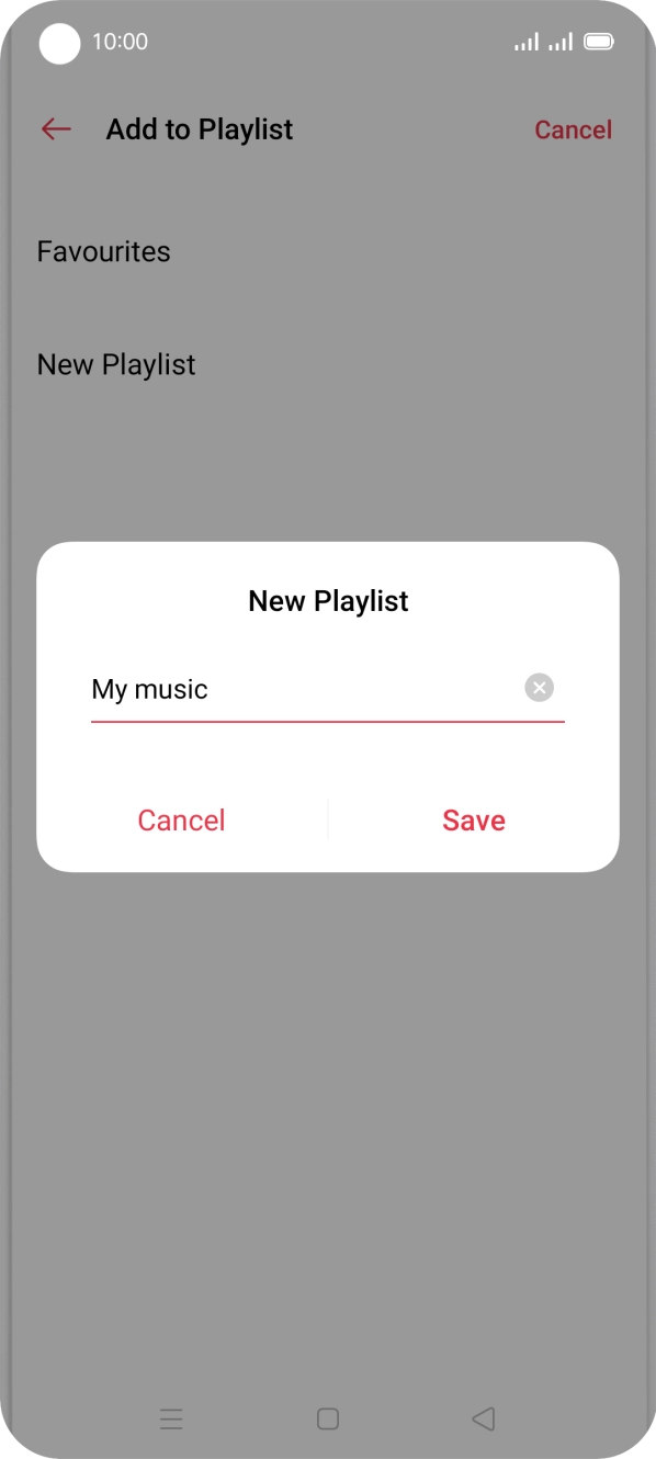 Key in a name for the playlist and press Save.