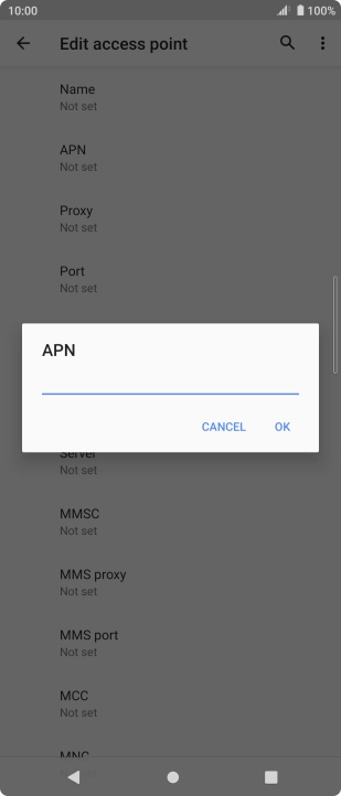 Key in wap.o2.co.uk and press OK.