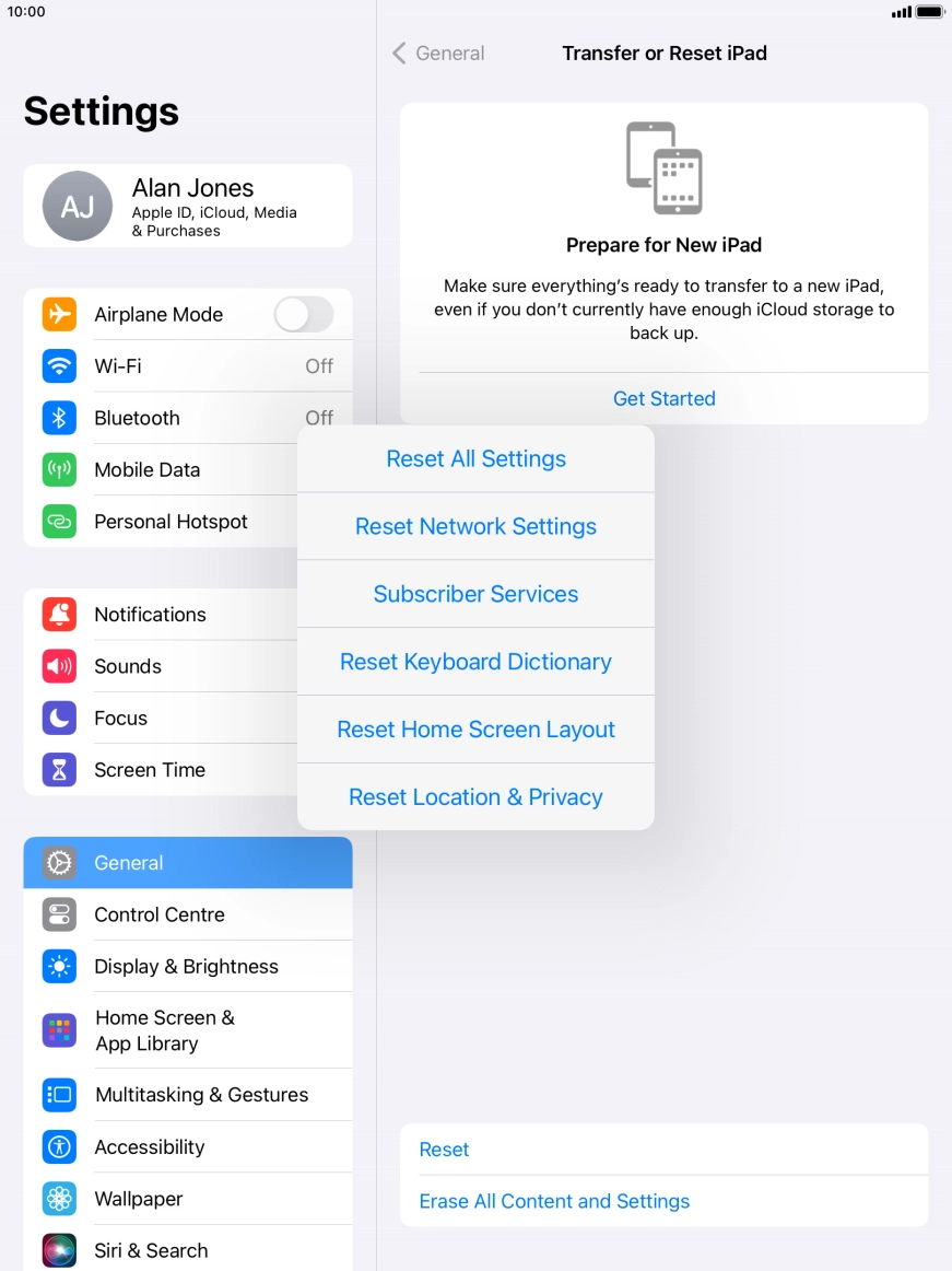 Press Reset Network Settings.