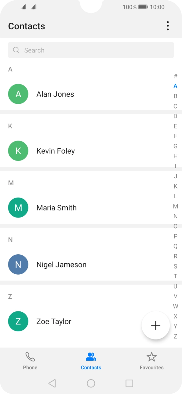Press the new contact icon.