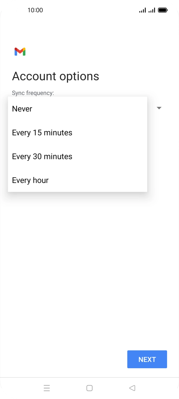 Press the required setting. Press the required setting.