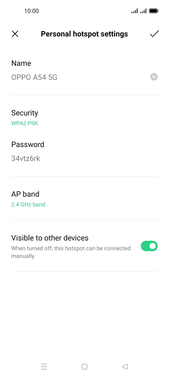 Press the field below 'Name' and key in the required name.