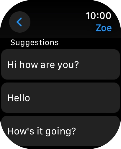 Press the required quick reply.