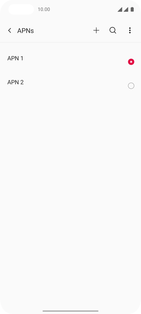 Press the field next to the data connection to activate it. Press the field next to the data connection to activate it.