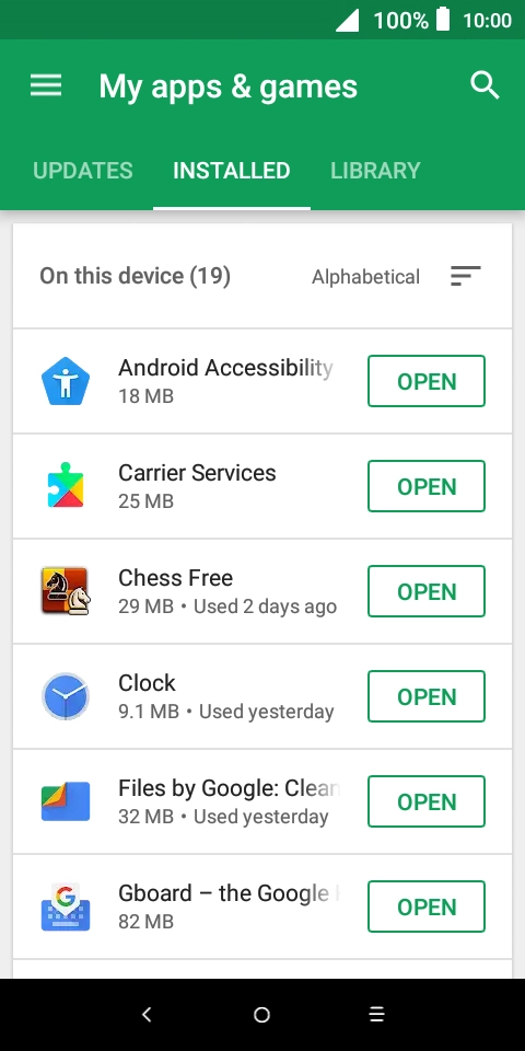 Press the required app.