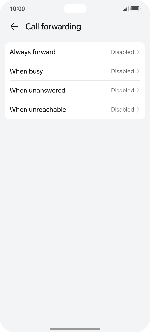 Press the required divert type.