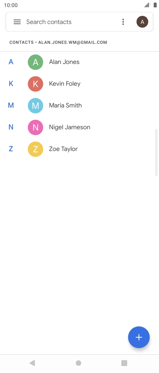 Press the required contact.