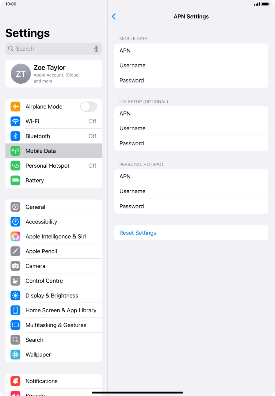 Press APN and key in idata.o2.co.uk. Press APN and key in idata.o2.co.uk.