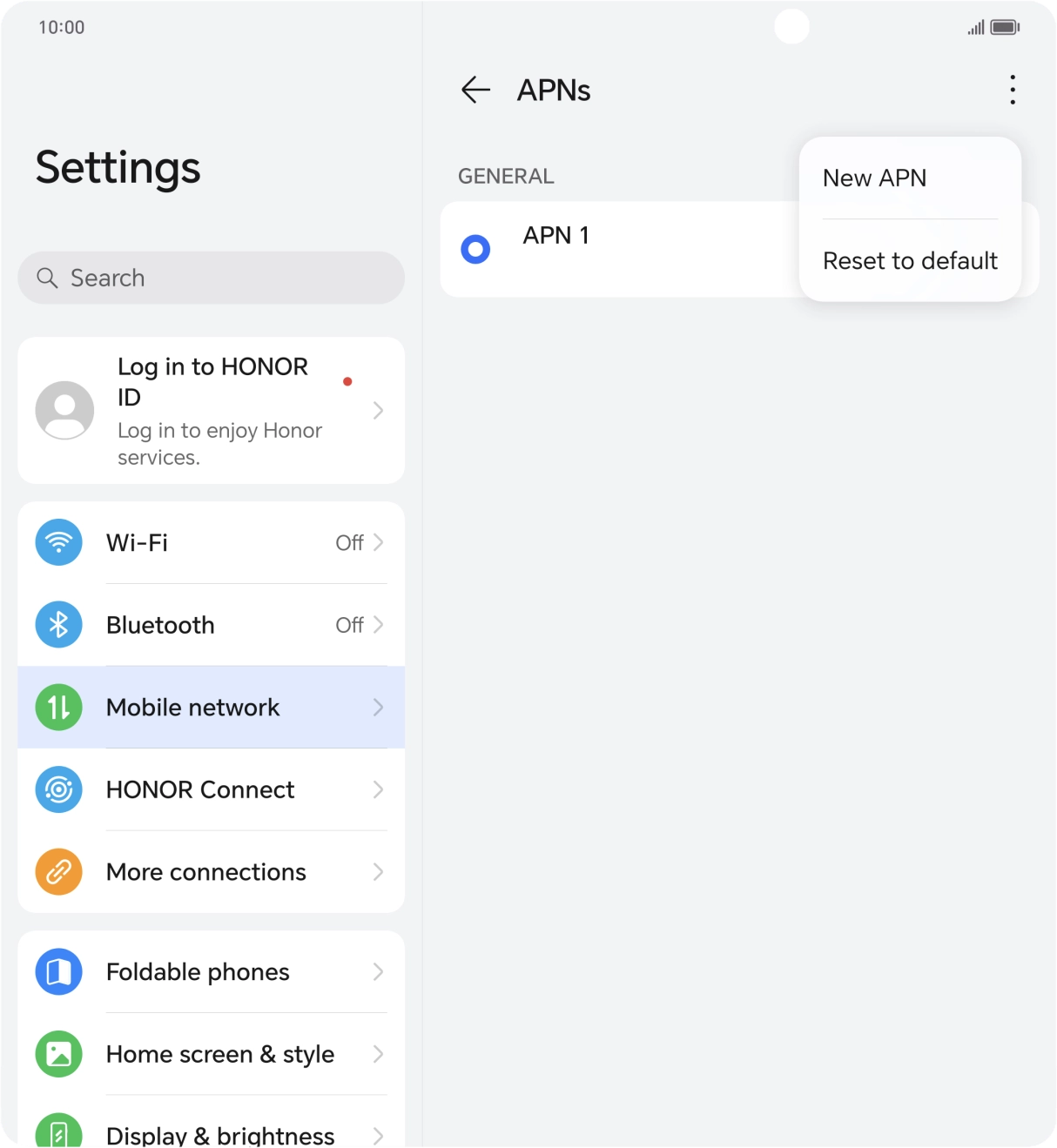Press New APN. Press New APN.