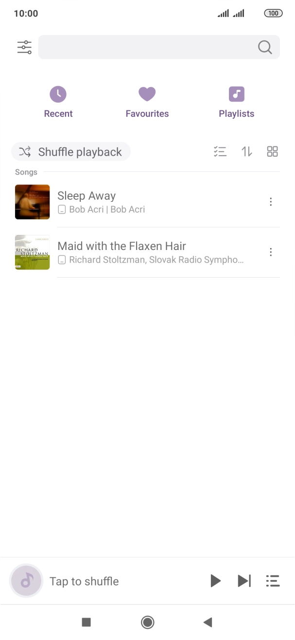 Press the required audio file.